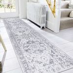 Famibay Runner Rugs for Hallway Non Slip 60x300cm Carpet Runners Extra Long Grey Kitchen Runner Rug Washable Carpet Floor Mat for Hallway Entryway Living Room Bedroom Laundry Room