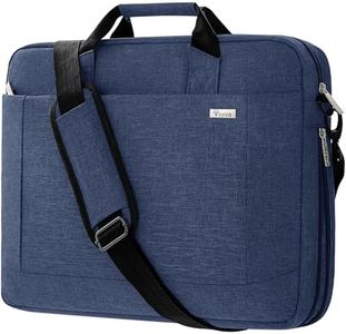 Voova Grande Borsa Lavoro per PC Portatile Laptop Computer Notebook 14 15.6 16 Pollici 30% di Capacità in Più Spessa e con Maniglia a Tracolla Compatibile con Macbook Dell HP Lenovo Blu