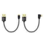 Y.D.F USB Power Cord Power up Your Fire TV Stick Form Your TV's USB Port, USB Cable for Chromecast/Roku Stick, 2 Pack 8 Inch (1 Straight 1 Angle)