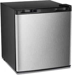 Antarctic Star Upright Freezer 1.1 Cu.ft, Compact Mini Freezer with Reversible Single Door, Temperature Control, Removable Shelves, Small freezer Stainless Steel for Dorms Home Office, Silver