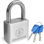 Magmaus® PDL40 [Never-Rust] Heavy Duty Waterproof Outdoor Padlock with 3 Keys - Stainless Steel - [High Security Protection] - Ideal Gate or Shed Lock