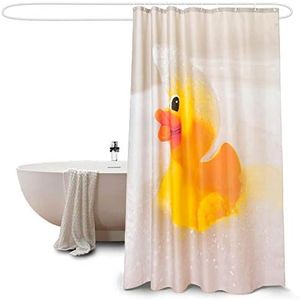 Tonisnono Classic Carton Rubber Duck Kids Waterproof Washable Polyester Shower Curtain with hooks72inchX78inch