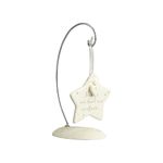 Enesco Foundations Star Bereavement Ornament Hanging, 3.5", White