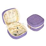 Teamoy Small Travel Jewelry Case, Portable Womens Jewelry Earring Ring Necklace Accesories Organizer Box, Purple