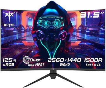 KTC Monitor Gaming 32 Pollici Curvo, 170Hz, 2K QHD 2560 x 1440p Schermo PC, 1ms, 1500R VA, HDR10, 125% sRGB, FreeSync & G-Sync, Inclinazione Regolabile, DP1.4 165Hz, HDMI2.0 144Hz, H32S17