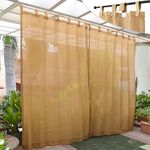 HIPPO Outdoor Balcony Sun, UV & Dust Protection Curtain HDPE Light Filtering 150 GSM Tab-Top Loop with Decorative Button Curtains for Home, Garden, Varanda, Hotel (Beige, 4.5FTX9FT, 2 PC)