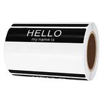 Hybsk Hello My Name is Name Tag Identification Stickers 3-1/2” x 2-3/8” Total 200 Labels Per Roll (Black)