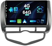 SXAUTO IPS Android 13 Car Stereo For Honda Fit/City/Jazz (2002-2007) - 4G+64G - Wireless CarPlay/Android Auto - LED Camera + MIC - 9 Inch 2 Din - DAB Steering Wheel Fast-boot 360-Cam WIFI AHD DSP