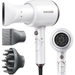 Wavytalk Hair Dryer with Diffuser and Comb, 1875W Hair Blow Dryer with Diffuser for Curly Hair Fast Drying, Quiet Lightweight Design, White