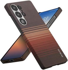 pitaka for S25 Ultra Case 6.8 Inch, Compatible with MagSafe, Slim & Light Samsung Galaxy S25 Ultra Case, 1500D Aramid Fiber Made [Tactile Woven Case - Sunset]