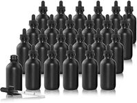 ZBCCEOB 24 Pack Frosted Black Dropper Bottles, 1oz/30ml Glass Tincture Bottles with Measured Eye Dropper, Leak Proof Travel Bottles for Essential Oils/Chemistry Lab Chemicals/Colognes & Perfumes