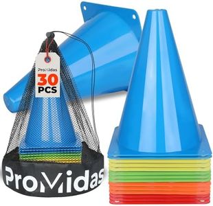 Soccer Cones for Training Kids with Mesh Bag - 7 in - Small Traffic Cones for Sports Training - Small Orange Cone - Flexible Conos for Soccer Practice, Basketball, Football Drills (30 PCs - Multi)