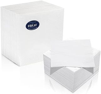 White Lunch Napkins, 3-Ply Disposable Paper Napkins-Bar, Cocktail, Weddings, Birthday, EU Made, (125 Count)