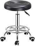 CSS Furniture - Adjustable Height (18 to 23 inches) with Caster Wheels -Doctor/Kitchen Stool/Office Stool/Chair/Cafeteria Stool/Bar Stool Finish (Black 1)