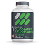 Transforme Glucosamine and Chondroitin 500mg/400mg High Strength Complex, 180 Tablets Up to 6 Months Supply, with Superior Chondroitin Sulphate (90% Potency), Gluten Free