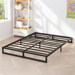 Richwanone 5 Inch King Size Bed Frame Metal Platform Mattress Foundation with Steel Slat Support, No Box Spring Needed, Easy Assembly, Black