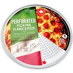 Crown Pizza Pan with Holes 12 inch, 1 Pack, Sturdy, Rust Free, Pure Aluminum, Made in Canada