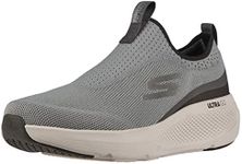 Skechers Men's GOrun Elevate-Athletic Slip-on Workout Running Shoe Sneaker with Cushioning, Grey/Black, 10 US