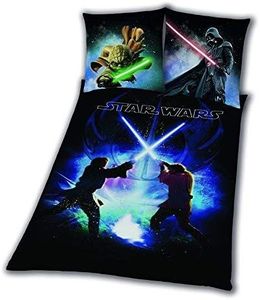 Star Wars 8 Bed Linen Smooth Sword Fight Rey Finn Tico Yoda 155 x 220 cm Wow All-in-One Outlet 24