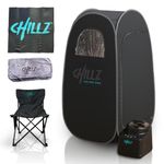 New + Even Hotter 2025 CHILLZ® Steam Sauna Portable Sauna Pod – Full Body Sauna Steam Tent, w/Remote + Touchscreen. 1200W 3 Litre Generator Hottest on The Market inc Chair, Dry Towel, Dry Mat