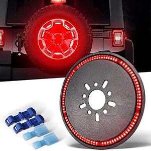 Vosuid Spare Tire Brake Warning Signal - 3rd Tail Light LED Ring for Jeep Wrangler 2007-2021 JK JLU JKU
