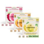 Waterdrop® Microdrink Iced Tea Set | 36 Ice Tea Drops Cubes | Zero Sugar Powder | 3 Fruity Varieties: Black Tea + Peach, Green Tea + Lemon, Black Tea + Raspberry | Valuable Vitamins