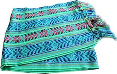 Del Mex Mexican Rebozo Shawl Blanket Doula (Regular (6 ft x 2.5 ft), Mint Green)