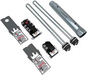 Electric Water Heater Tune-Up Kit, Includes Two 4500W 240V Water Heater Elements, Upper Thermostat, Lower Thermostat, Two Protective Covers, Two Elements Gaskets, One Element Wrench