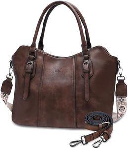 Hobo Bags for Women,VASCHY Vegan Leather Top Handle Satchel Shoulder Purse Handbag Purse with Crossbody Guitar Strap Coffee