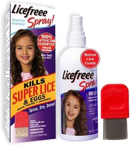 Licefreee Spray! Family Size Lice Treatment for Kids & Adults, 12 Fl Oz, Easy Use Lice Spray Kills Head Lice, Eggs, Super Lice on Contact, Includes Metal Lice Comb, Multiple Treatments