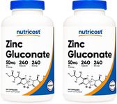 Nutricost Zinc Gluconate 240 Veggie Capsules (50mg) - Gluten Free and Non-GMO