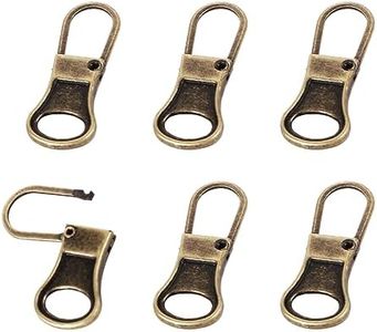 6pz Cursore Cerniera, Staccabile Piccolo Tiretti per Cerniere Zipper Pull Cursore Cerniera Ricambio per Abbigliamento Giacca Pantaloni Cappotto Scarpe Valigia Zaino (Bronzo)