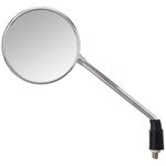 Uno Minda RV-6002L Shatterproof Glass Rear View Mirror(Chrome Finish)-Left Hand for Reml Enfield Classic