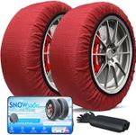 K-Musculo Snow Socks for Tires, Snow Socks Snow for Car SUV Pickup Easy to Use, Ultimate Grip, Washable.100 KM Safely In The Snow, EU EN-16662-1 Certififed(2 PACKS)-Red XXXL