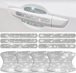 BetterJonny 10PCS Crystal Car Door Handle Scratches Protector, Rhinestone Car Door Handle Stickers Bling Car Door Handle Scratch Protector Stickers for Women and Girls Car Stickers (Silver)