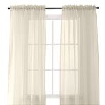 Elegant Comfort 2-Piece Sheer Panel with 2inch Rod Pocket - Window Curtains 40-inch Width X 84-inch Length, Beige