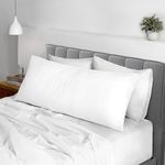 Pizuna Cotton White Body Pillow Cover 1 Piece Only, 400 Thread Count 100% Long Staple Cotton Body Pillow Case 52x140 cm, Sateen Body Pillowcase (Cotton Pillow Cases for Body Pillows)