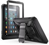 All-New Kindle Fire 7 Tablet Case (12th Gen, 2022 Release) - Sanyetral Lightweight Armor Series Full Body Rugged Hands-Free Viewing Stand with Screen Protector for Amazon Fire 7" Kids Tablet - Black