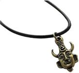 yigedan summersha Supernatural Supernatural Antique Bronze Dean Winchesters Protection Amulet Faux Leather Necklace Pendant, Leather, No Gemstone