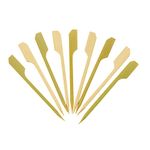 [100 Count] 3.5 Inch - 9cm Bamboo Wooden Paddle Picks Skewers for Cocktails, Appetizers, Fruits, and Sandwiches