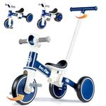 LOL-FUN 5 in 1 Tricycle for Toddler 2-5 Year Old, Kids Trike with Push Handle, Baby Balance Bike for 1 2 3 Year Old Girl Boy Gifts