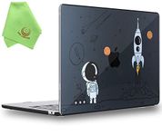 UESWILL Compatible with 2022-2024 MacBook Air 13 inch M2 M3 Case Model A2681 A3113 with 13.6" Liquid Retina Display Touch ID, Pattern Hard Shell Case Cover + Microfiber Cloth, Astronaut A