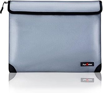 Fireproof Waterproof Money Document Bag - with 4200°F Heat Insulated Safe Storage Pouch with Zipper Upgraded 8 Layers of Functional Material for Valuables (13.9"x10.6" Gray)