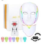 LED Light Therapy Face & Neck Mask - Facial Skin Care Device - 7 Colors - Rejuvenation, Whitening, Wrinkles removal, firming, removes Blemishes and makes your skin look younger