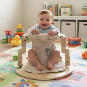 Avenlur Oakling Foldable Wooden Baby Activity Seat – Premium Real Wood Activity Center for Babies 10 to 18 Months – Folds Flat for Storage – Modern Montessori Nursery & Playroom