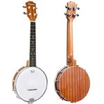 Kmise Banjolele 4 String Banjo Ukulele Uke Concert 23 Inch Size Sapele