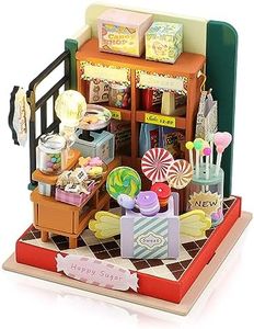 Cuteefun Casa en Miniatura para Montar, Kit de Maquetas Casas DIY con Muebles, Regalo de Cumpleaños Navidad y Halloween(Azúcar Feliz)
