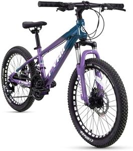 CYBIC 20 Inch Mountain Bike for Boys Girls, Youth MTB Bicycle 21 Speeds Iron Frame Bicycle, Multiple Colors (Purple)