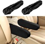 TUTUDOW 1 Pair Universal Size Seat Arm Rest Cover,Replacement Car Front Seat Armrest Cover,Car Interior Accessories(Black)