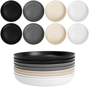 DYB DONGYONGBAO Unbreakable Wheat Straw Plates 9 Inch Set Of 8, Reusable Plastic Plates,Microwave And Dishwasher Safe, Suitable For Camping, Parties, Kids And Adults…